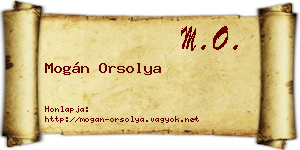 Mogán Orsolya névjegykártya