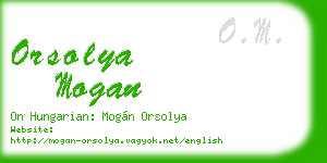 orsolya mogan business card